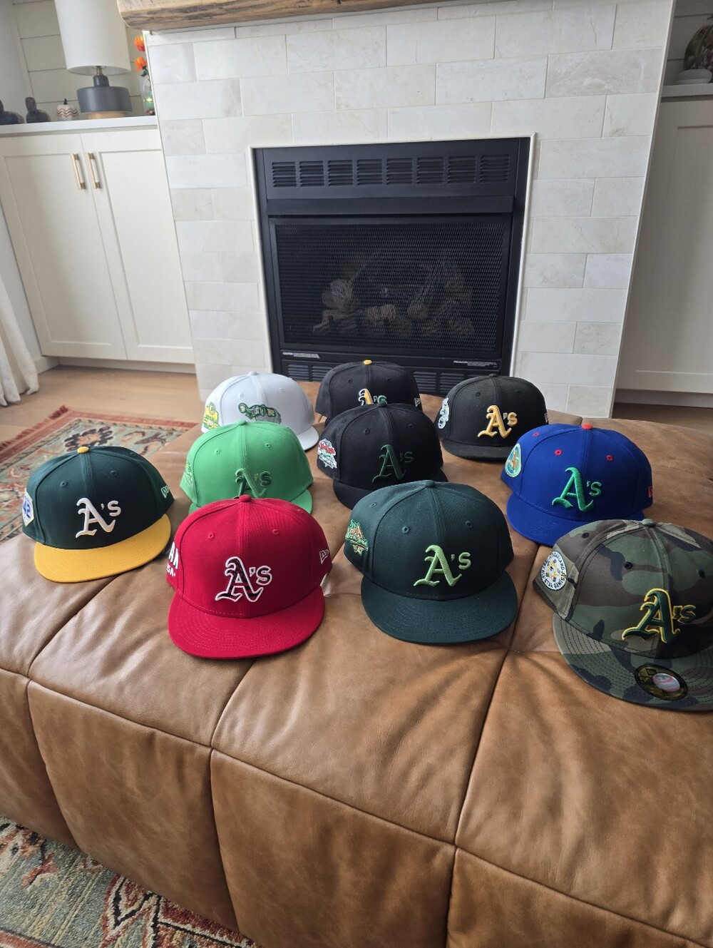 Lot Of 10 New Era 5960 Oakland Athletics Hats Size 8